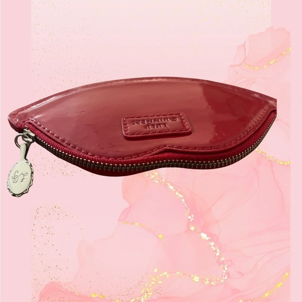 Lulu Guinness Red Lip Patent Leather Coin Purse,  